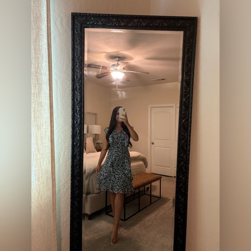 Tommy Hilfiger Black and White Floral Midi Dress
